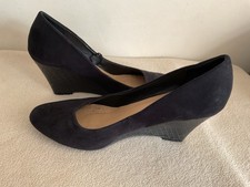 Black wedge heel suede style shoes from TU size 6women's