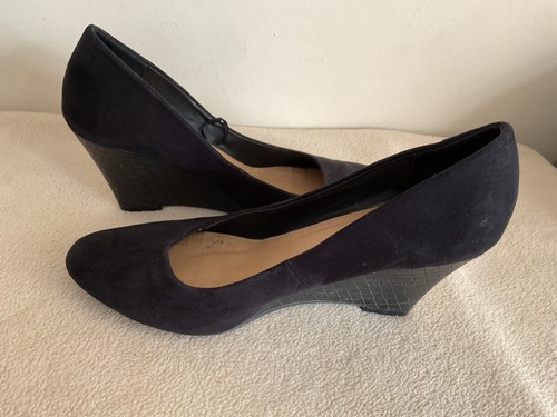 Black wedge heel suede - , style
