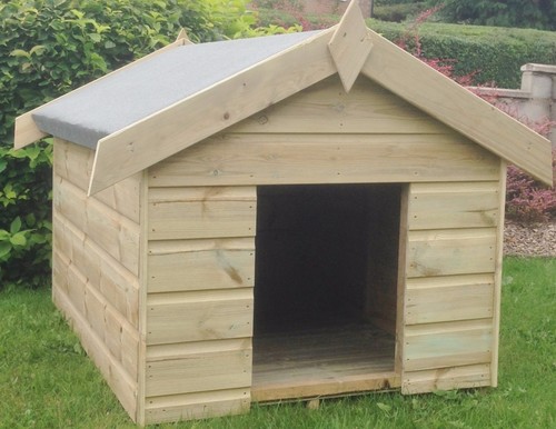 Wooden dog kennel g - wooden, t&g