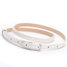 WOMEN'S RECTANGULAR BUCKLE SKINNY NARROW BELT  FAUX LEATHER  WAISTBAND BELT