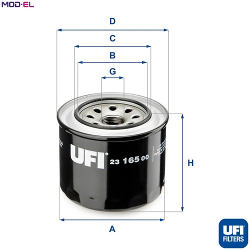 Oil filter 165 - filter, 23.165.00