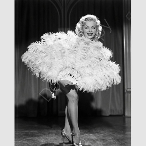 Blond fan dancer - fan, photo