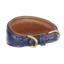 Shires Digby & Fox Padded Greyhound Leather Dog Collar, 4 Sizes, 6 Colours