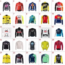 2025 CYCLING UAE TEAM MENS JERSEY CYCLING Thermal Fleece Long Sleeve Jersey TOPS