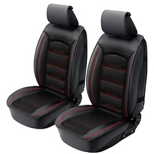 Deluxe Black Red PU Leather Front Car Seat Covers For Ford Focus Mondeo Fiesta