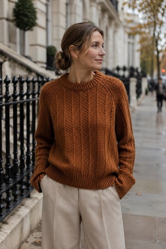 Rust brown cable knit - h&m,