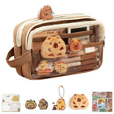 Capybara Pencil Bag Cute Clear Pencil Case Kawaii Large Capacity Pencil Case
