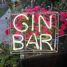 Framed Neon Light Gin Bar -