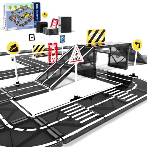 Magnetic tiles road - tiles,