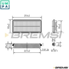 AIR FILTER FA0609 FOR KIA G4HE 1.0L G4HG 1.1L 4cyl PICANTO I