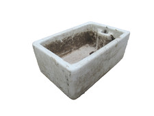 Dated 1936 Belfast Enamelled White Sink Garden Display Planter "Crewe 62x41x28cm