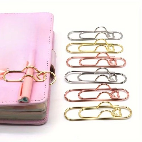 Metal paper clips heart - paper,
