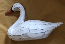 Carved Wooden Swan. Folk Art. 