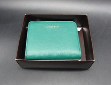 Patrick Cox Green Blue Leather Wallet Zippered 6 Card Holders Coins Notes & Box