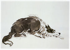 Sheepdog Crouching Kyffin Williams print in 11 x 14 inch mount SUPERB