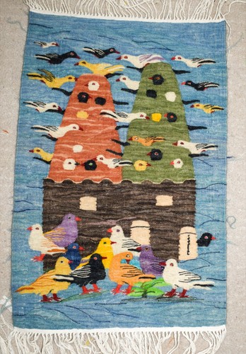 Dovecote and pigeons handwoven - dovecote,