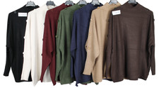 New Autumn 2025 High Neck Ladies Italian Soft Knitted Button Design Jumper Top