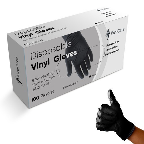 100 disposable gloves black - x,