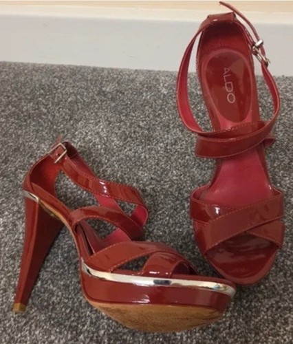 Aldo red patent shiny shoes - patent,