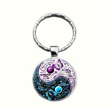 Butterfly Ying Yang Keyring
