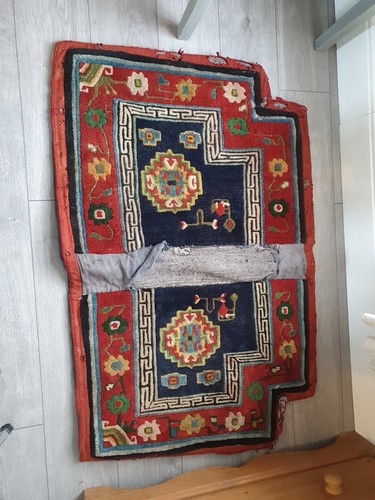 Antique tibetan rug under - rug,