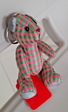Lua Silk Checked Teddy Bear Key Fobs or Handbag Accessories