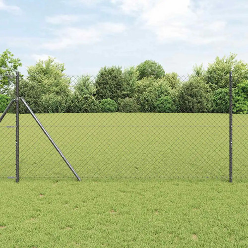 Chain link fence with posts - chain,