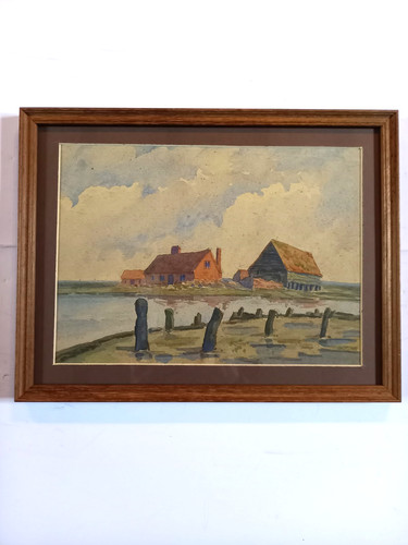 Framed watercolour the - on,