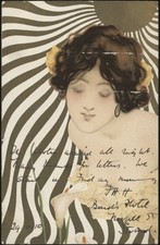 GB. Used Raphael Kirchner Postcard Art Noveau - Woman in the Sun 1902