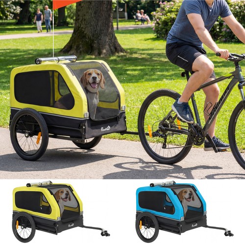 Pawhut dog bike trailer - bike, w/