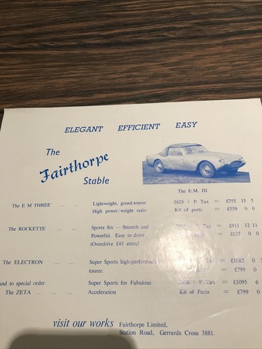 1950 1960 fairthorpe stable - 1950/1960,