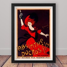 Framed Absinthe Art Nouveau Poster Print by Leonetto Cappiello Vintage Wall Art