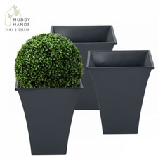 3 x Slate Grey Plant Pots