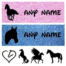 Personalised Horse Pony Stable Door Sign Metal Yard, Horse Feed, Tack Glitter