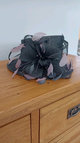 Charcoal grey hat dusky pink - charcoal,