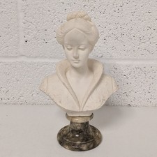 A. GIANNELLI Alabaster Bust - Striking Beautiful Lady - Marble Base