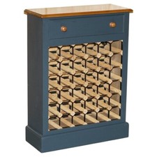 LOVELY RECLAIMED & PAINTED 36 BOTTLE WINE CHAMPAGNE RACK SIDEBOARD WITH DRAWER