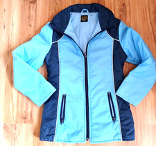 Vintage Ladies Nylon Jacket Coat Shell Suit Ski Style Size 10 Blue