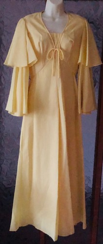 Vintage yellow party dress - yellow, 60s