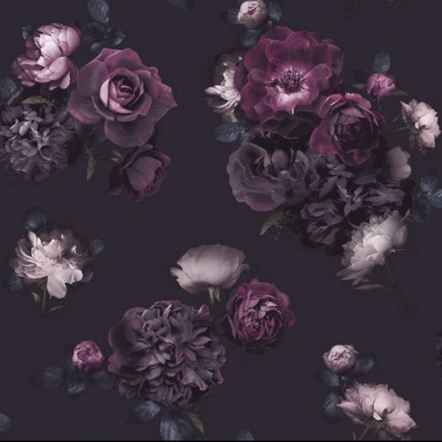 Purple plum floral - purple,