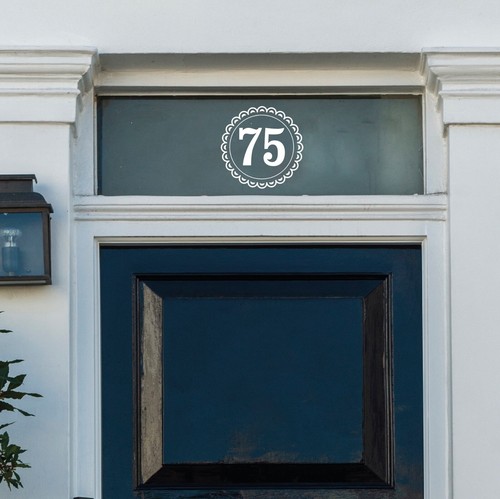 Fanlight house number sticker - house,