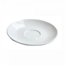 Set of 6 Round White Tea Saucers 14.5cm, 5.5" Plate Hot Beverage, Tea, Coffee
