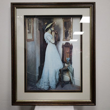 Framed and Mounted 3D Decoupage "The New Hat" by William Margetson - 18" x 22"