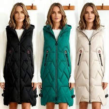Womens Ladies Long Line Hooded