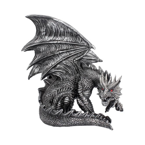Obsidian dragon figurine - obsidian,