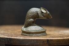 Antique Arts & Crafts Bronze Rat Mouse Paperweight Hammered Finish Heavy 900g