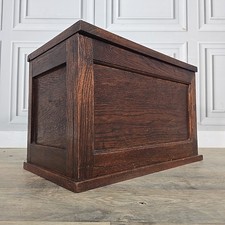 Antique Oak Coal Scuttle –
