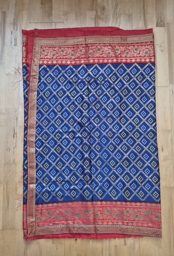 Blue saree new without blouse - saree,