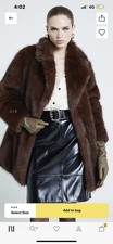 River Island Women’s Brown Faux Fur Size Small Coat RRP£70