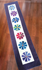 Handmade Long Patchwork Table Runner, Wall Hanging, Throw, Bed Throw Purple